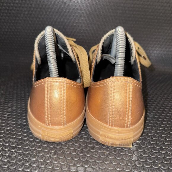 Converse All Star Chuck Taylor OX Leather Metallic Gold Sneakers Shoes Men’s 5.5 - Picture 3 of 8